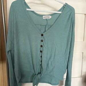 Chic Teal Button-Down Shirt by Splendid & Elan